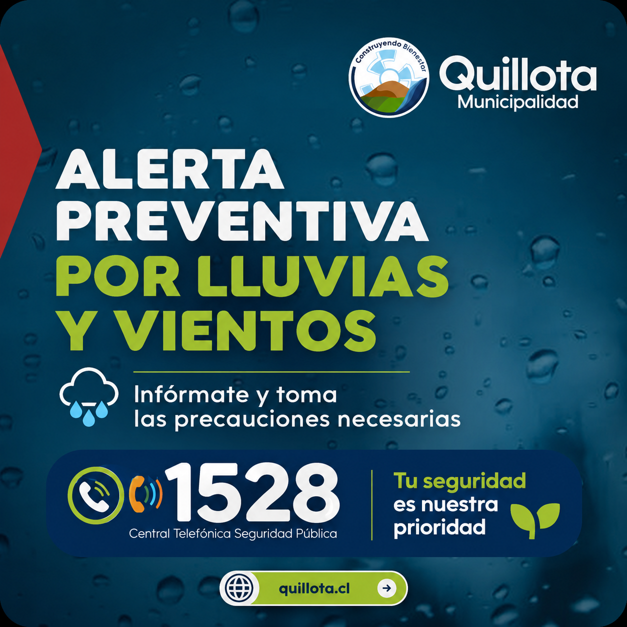 Alerta preventiva por lluvias
