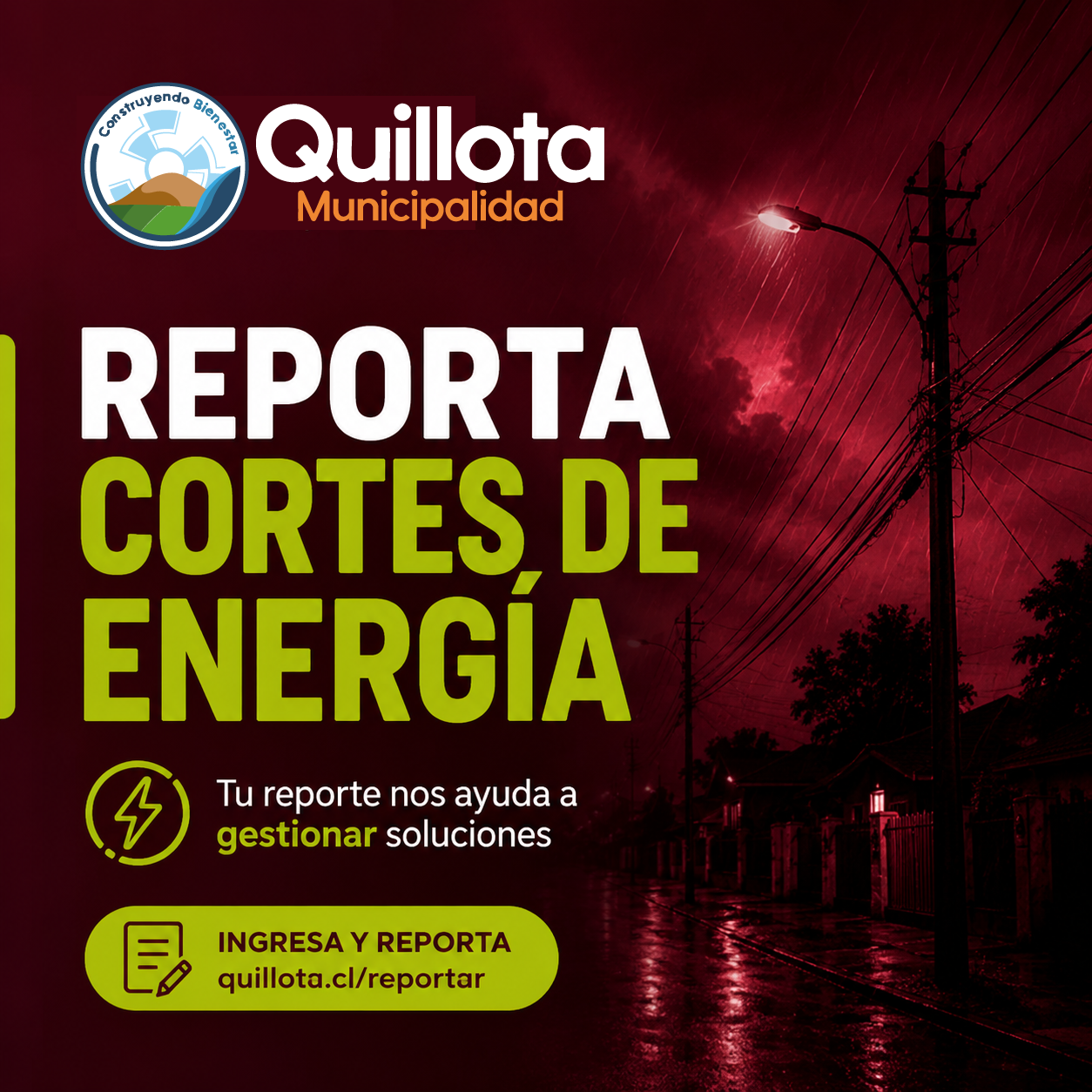 Reporta Cortes de Energía
