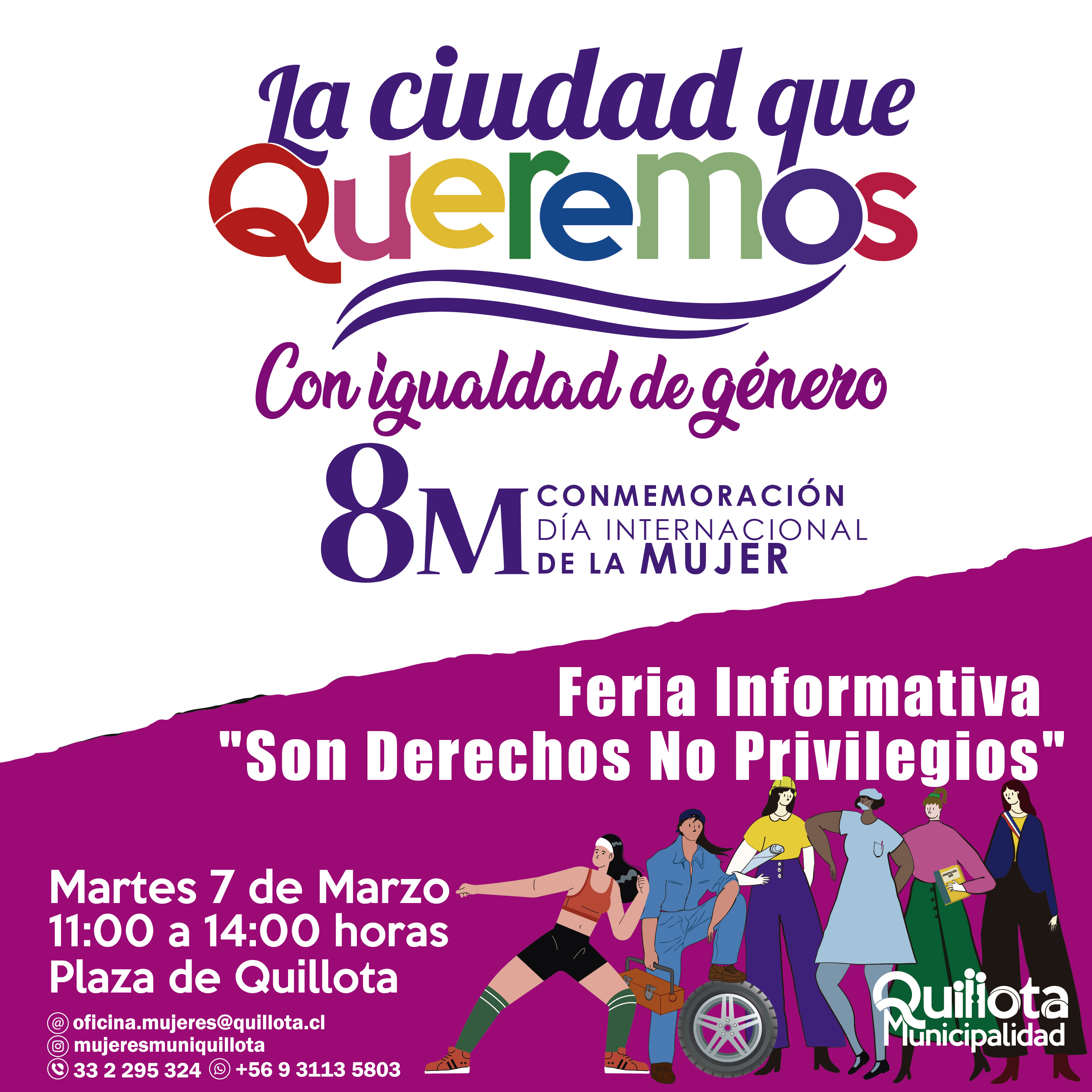 Municipio conmemorará Día Internacional de la Mujer en Plaza de Quillota