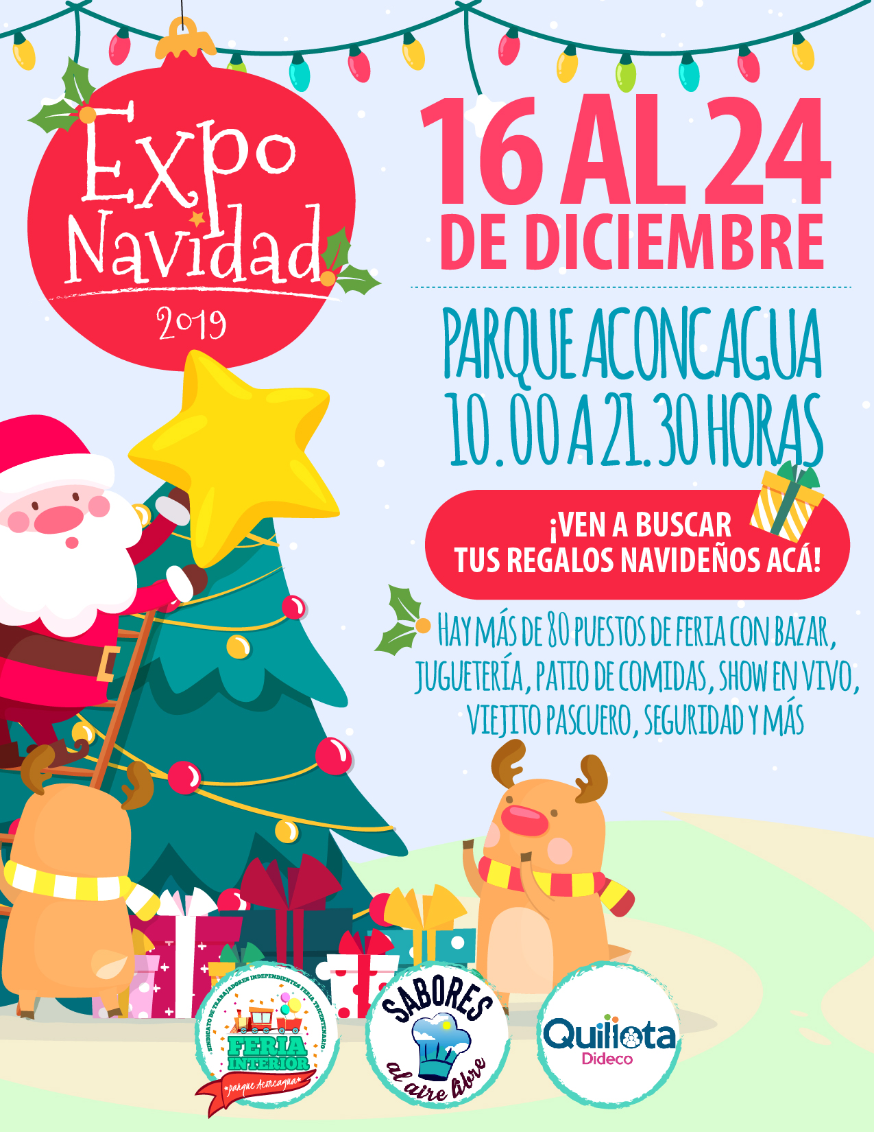 ¡Elige a emprendedores locales! Hasta el 24 de diciembre visita la Expo Navidad en el Parque Aconcagua