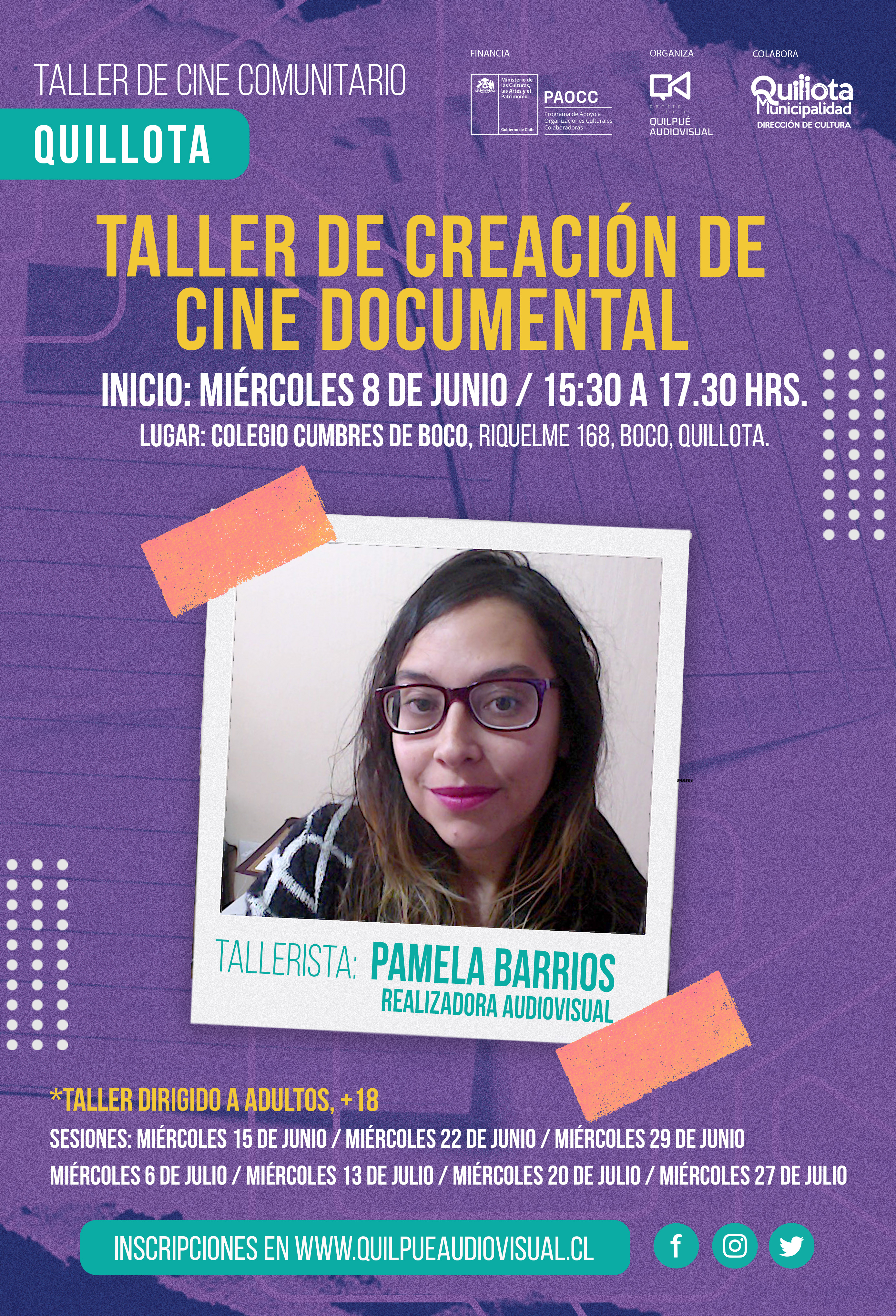 Este miércoles se realizará un taller formativo de cine en Colegio Cumbres de Boco