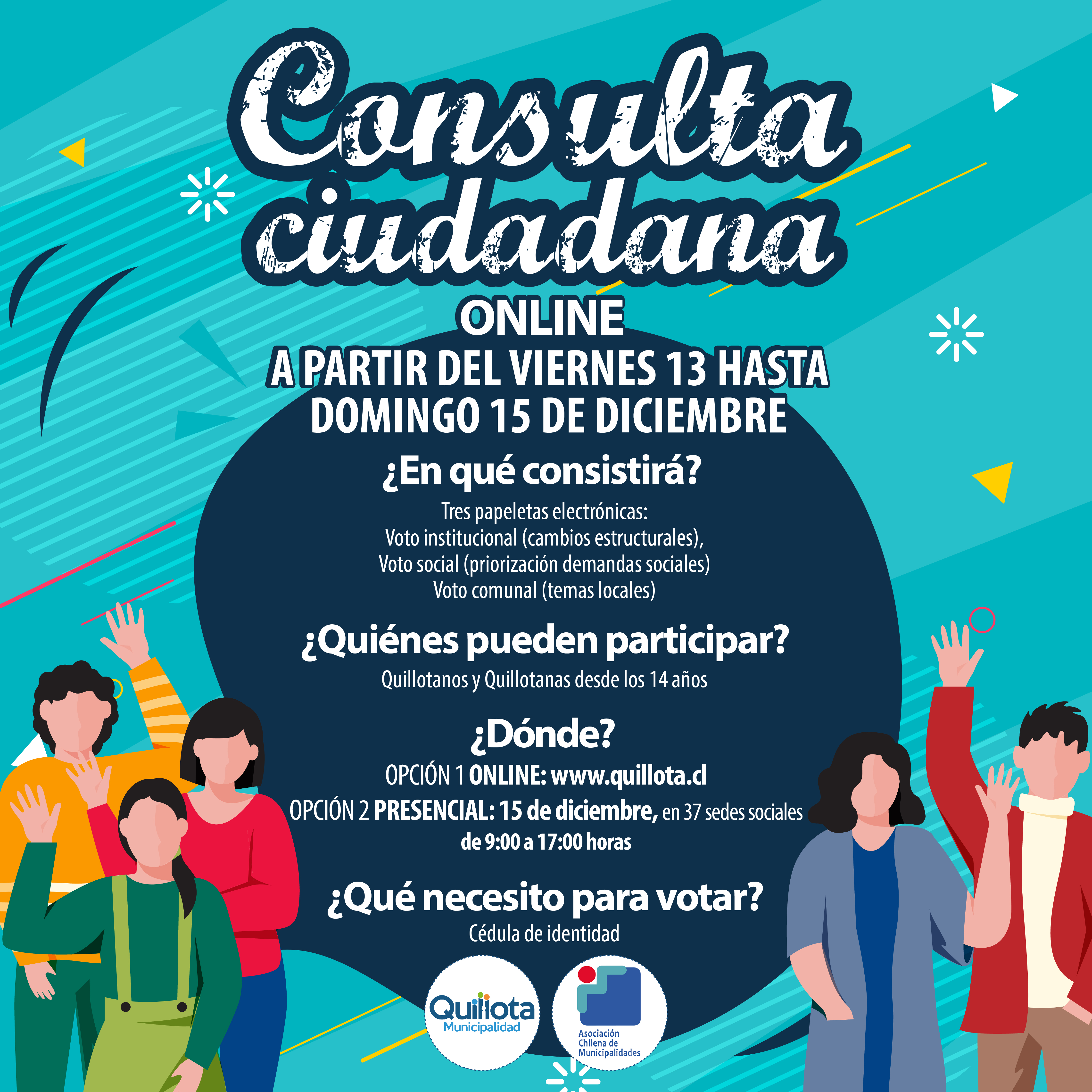 Consulta Ciudadana en Quillota será online y tendrá puntos de votación en los barrios