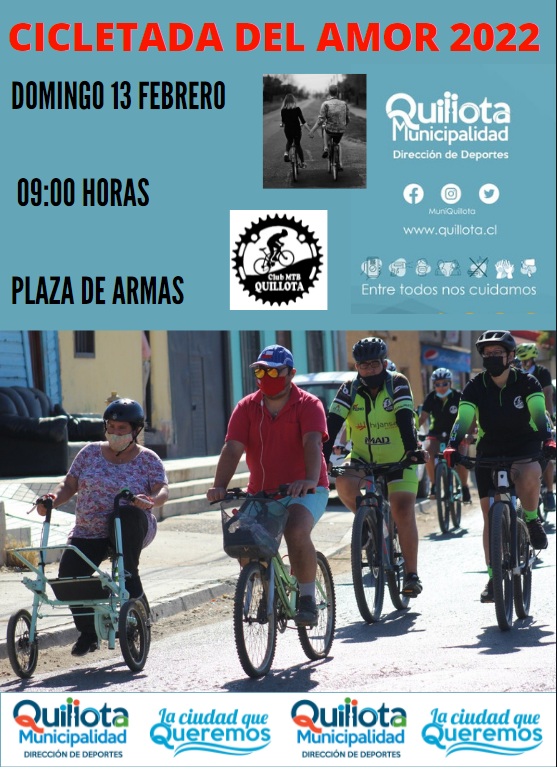 Cicletada del Amor se realizará este domingo por las calles de Quillota.