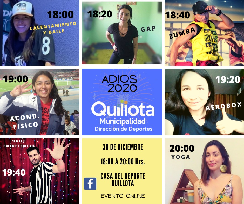 Dirección de Deportes de Quillota invita a despedir el año con evento virtual de actividad física.
