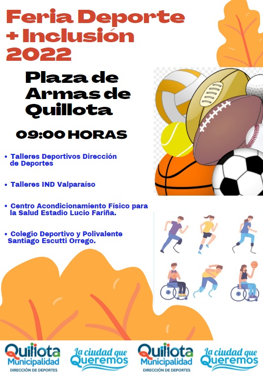Todos invitados a participar en la Primera Feria Deporte + Inclusión 2022.