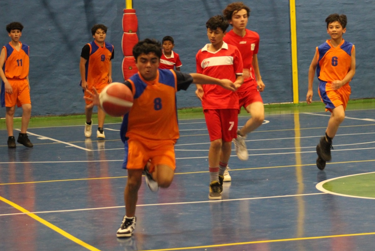 Menores quillotanos vibran con el básquetbol en Campeonato Recreativo Escolar de la Dirección de Deportes.