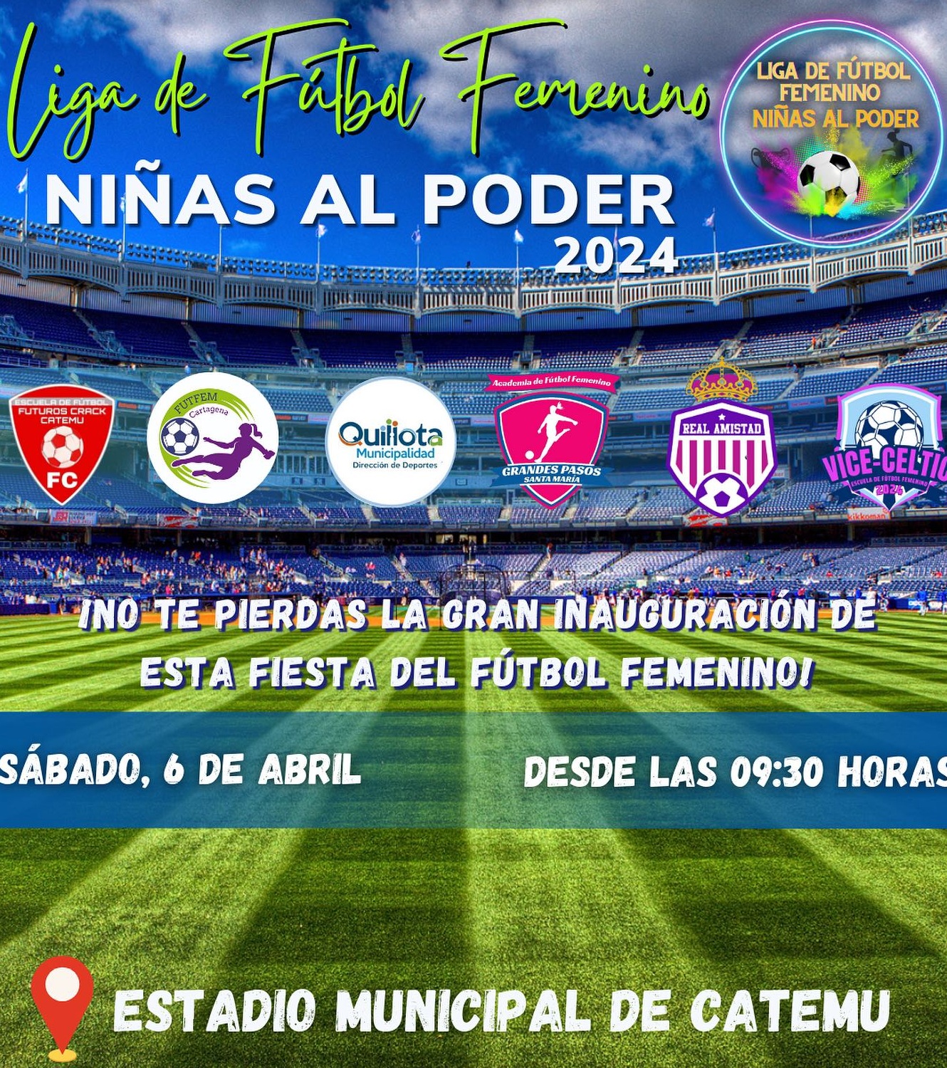 El sábado debutarán en Liga Formativa Niñas al Poder las pequeñas de Taller Municipal de Fútbol Femenino.