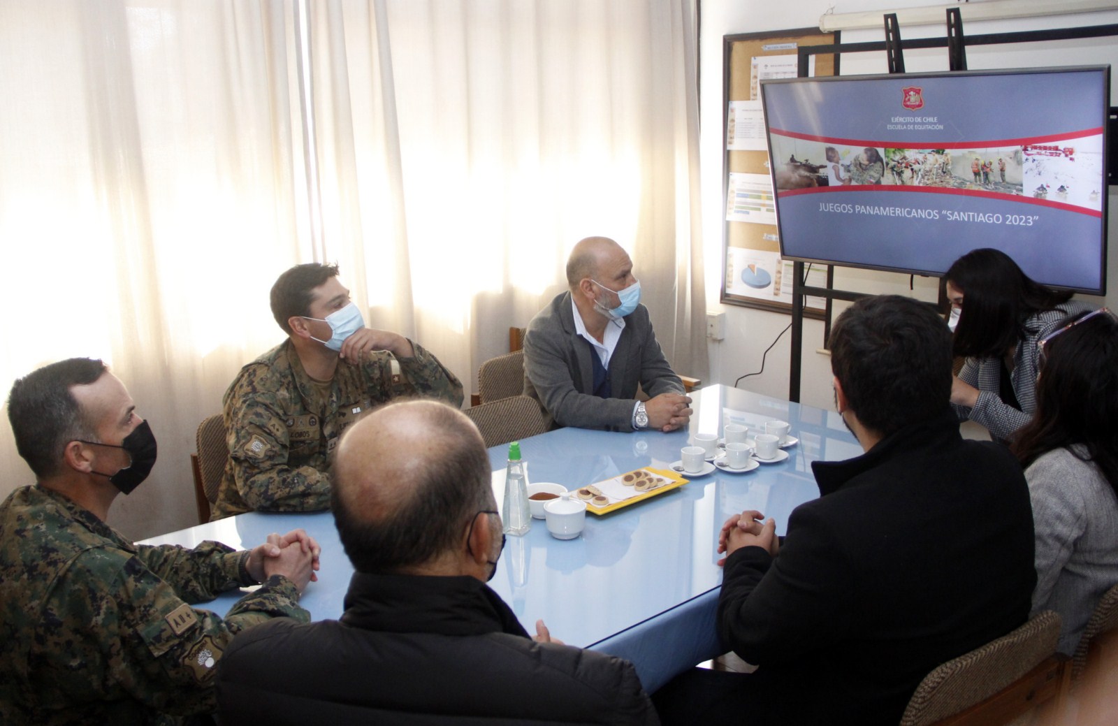 En Regimiento Granaderos se realizó reunión de coordinación para los Juegos Panamericanos Santiago 2023.