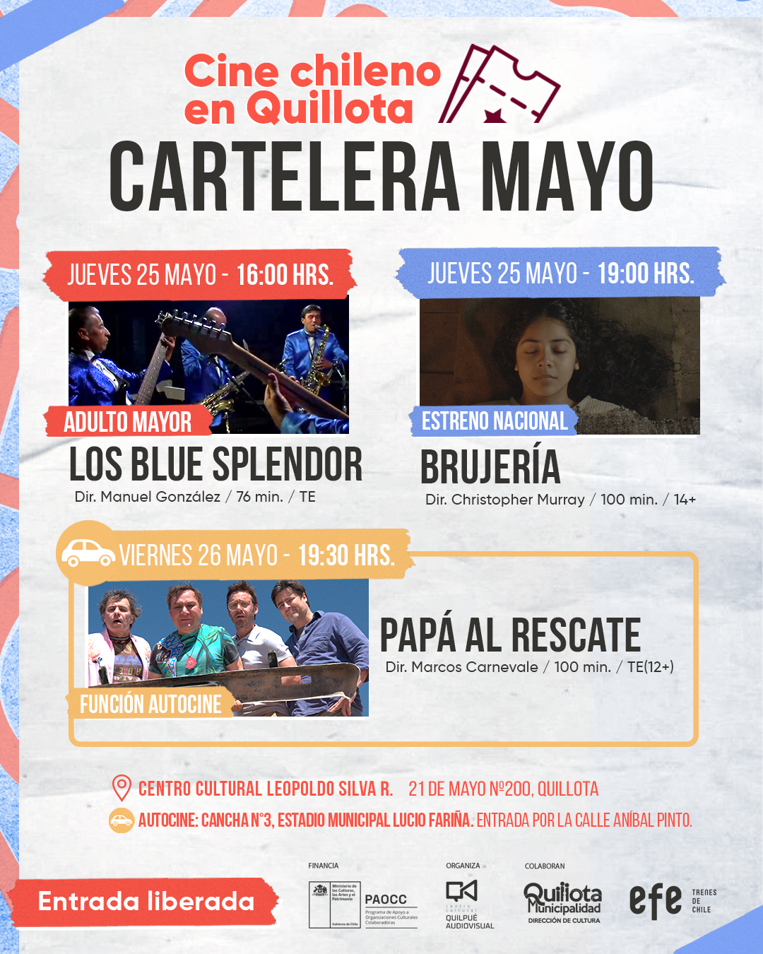 Con exhibición en formato “autocine” continúa ciclo de películas nacionales