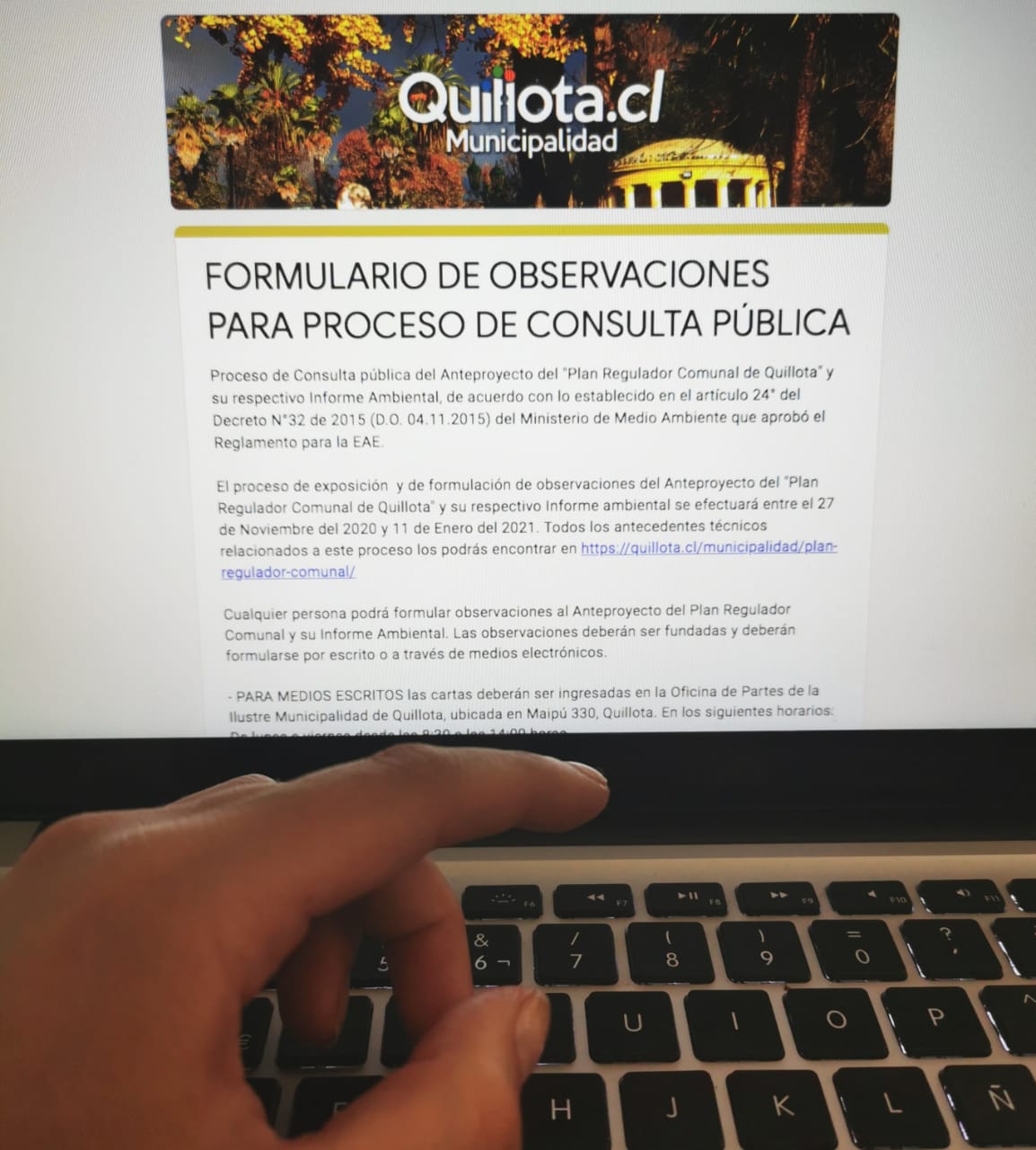 Comenzó consulta ciudadana virtual para opinar sobre el anteproyecto del Plan Regulador y su informe ambiental