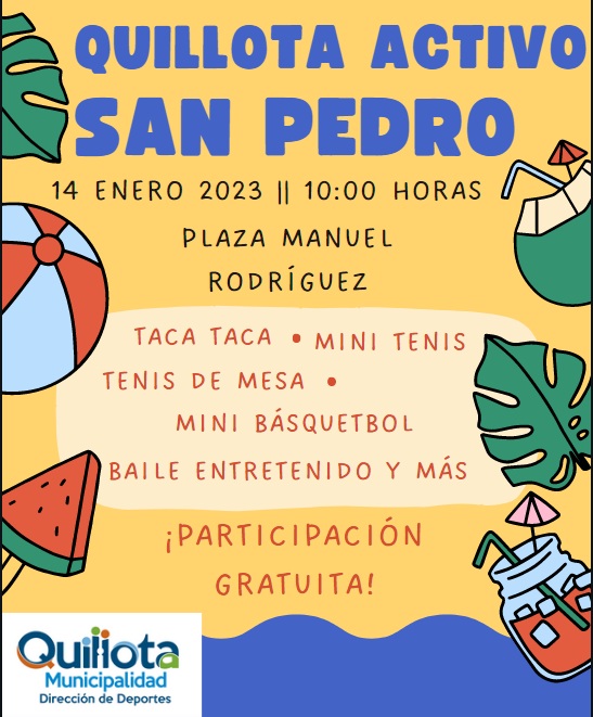 Dirección de Deportes de Quillota potenciará actividades recreativas en los barrios durante el verano.