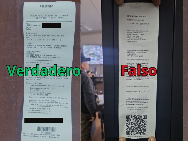 Evite estafas: conozca las cinco diferencias entre un parte de tránsito verdadero y falso