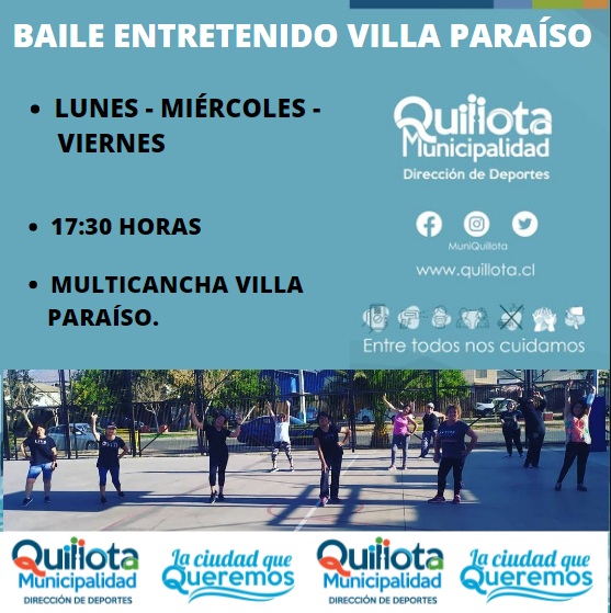 Talleres Municipales Gratuitos de Actividad Física regresan a los barrios de Quillota este año 2022.