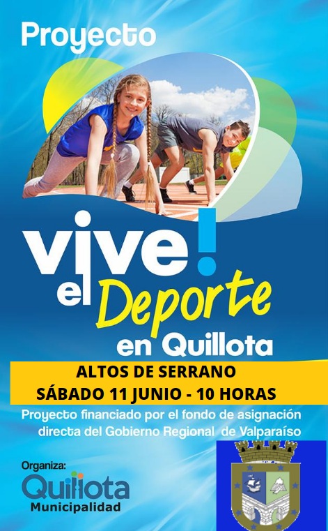 Este sábado concluirá proyecto “Vive el Deporte en Quillota” con las familias de sector Altos de Serrano.
