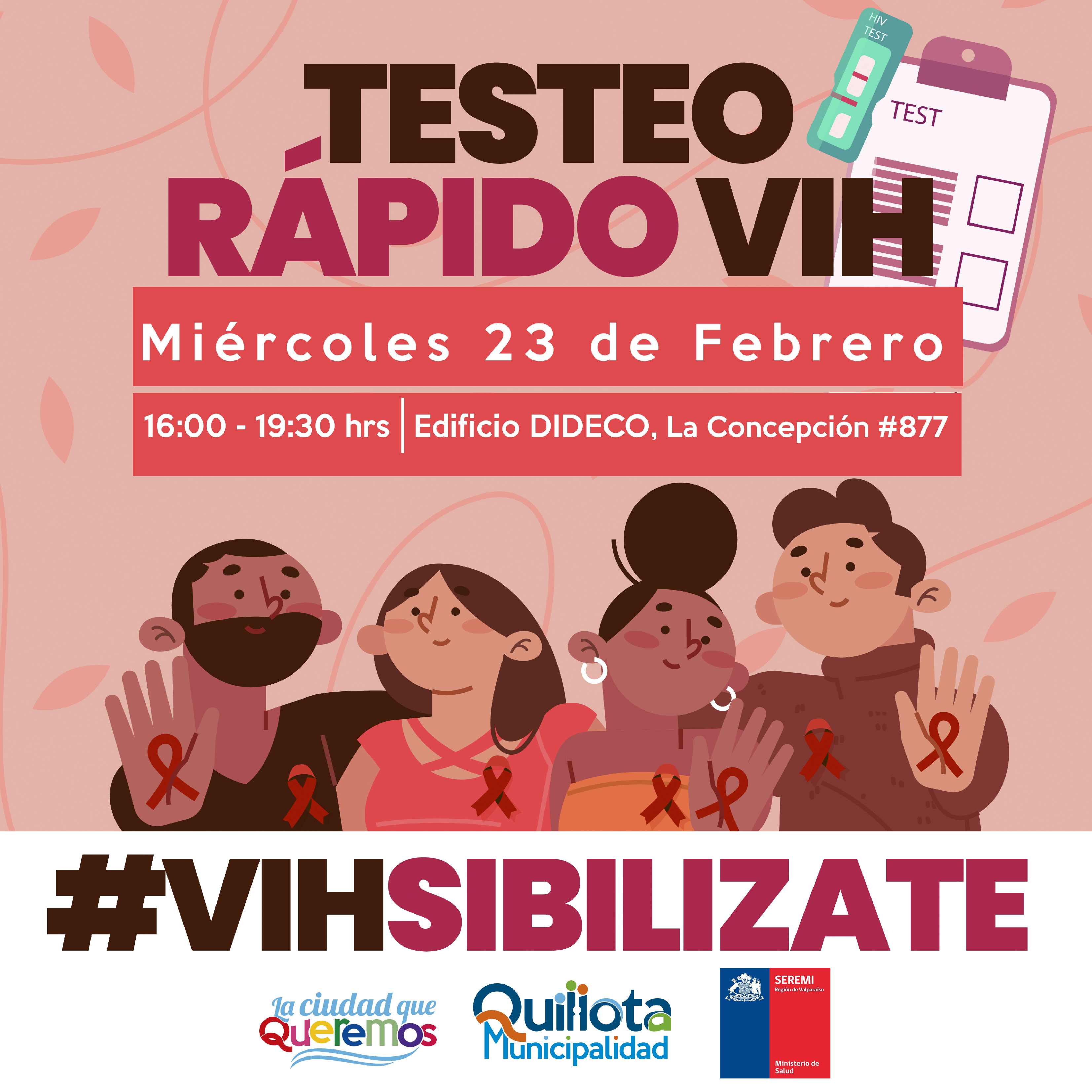 VIHSIBILIZATE se llama la campaña que invita a realizarse el test rápido del VIH