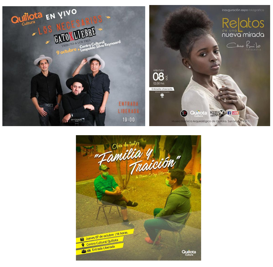 Panorama cultural ofrece tres actividades gratuitas: teatro, exposición de fotografía y concierto