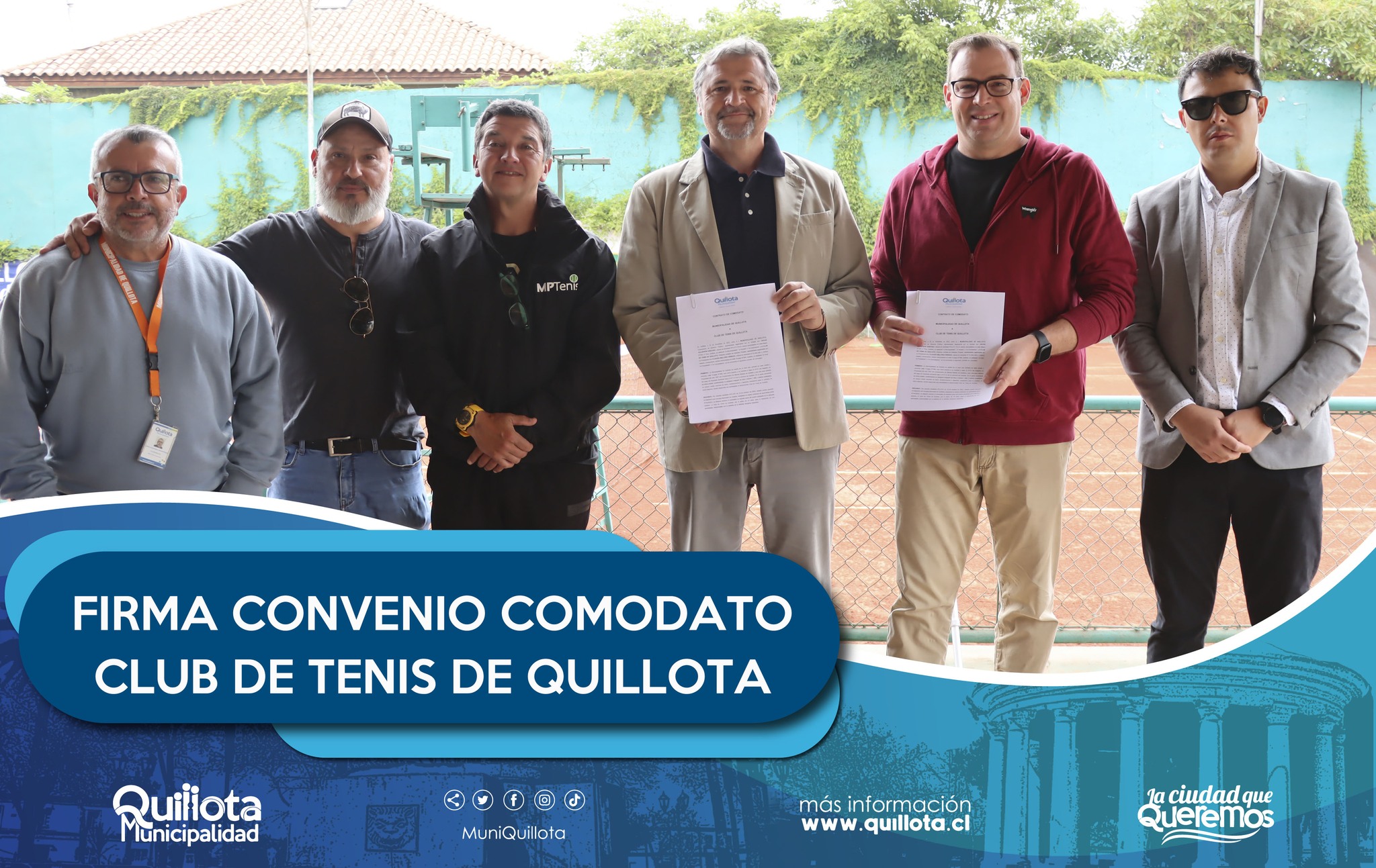 Municipalidad de Quillota y Club de Tenis Quillota firman el comodato del recinto por los próximos 10 años.