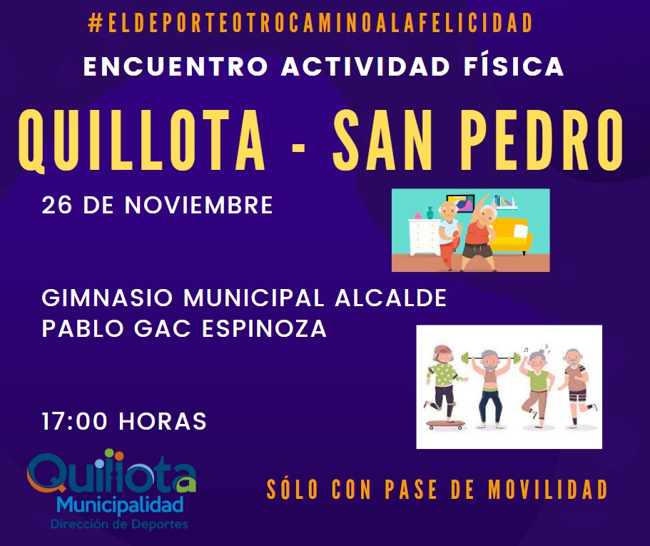 Adultos mayores de Quillota se reunirán en torno a la actividad física y vida sana.