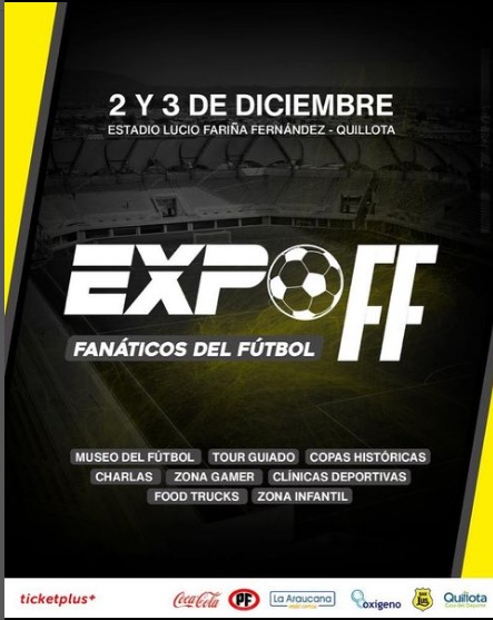 Estudiantes y alumnos de talleres deportivos municipales quillotanos irán gratis a Expo Fanáticos del Fútbol.