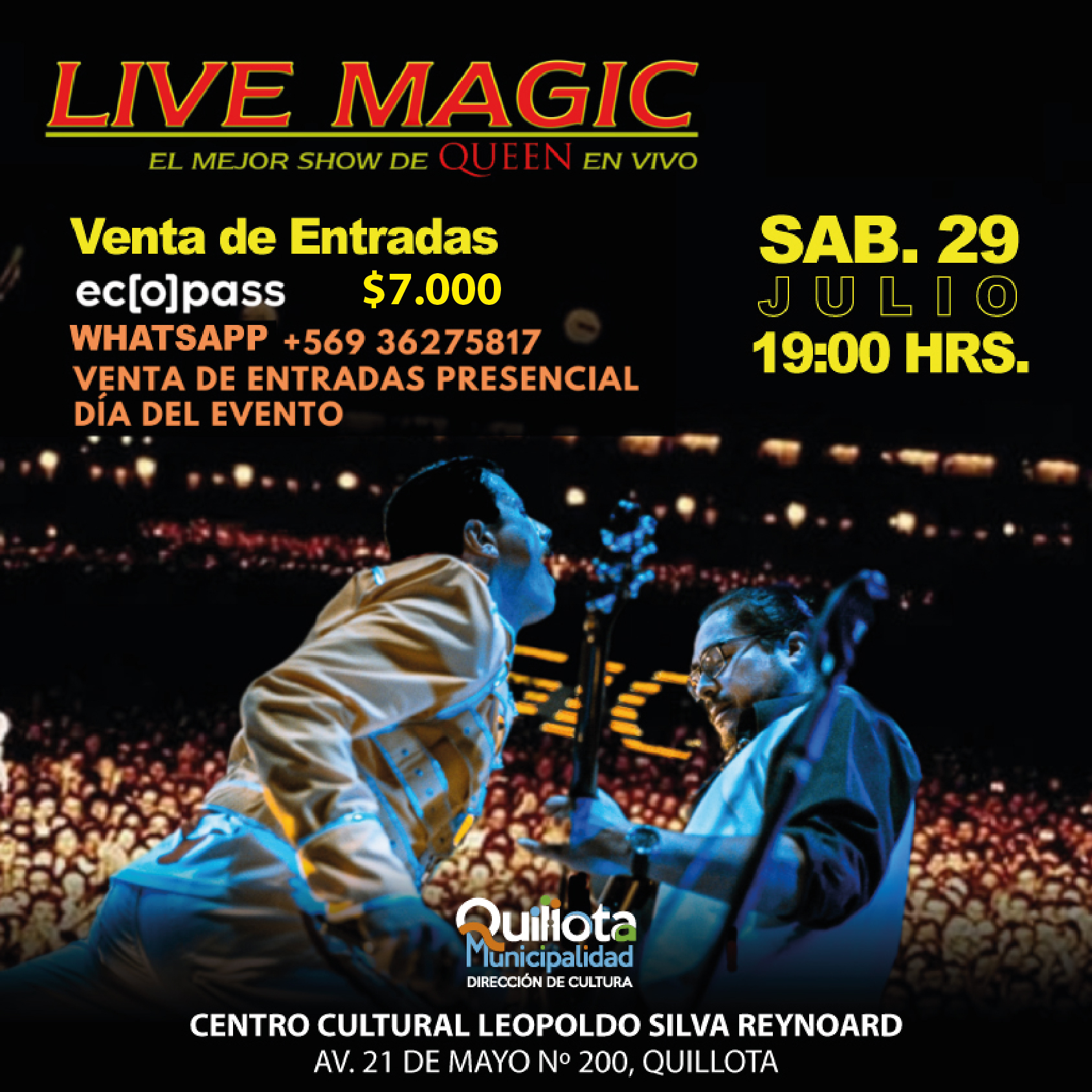 “Live Magic”, música de Queen en vivo se presentará en el Centro Cultural
