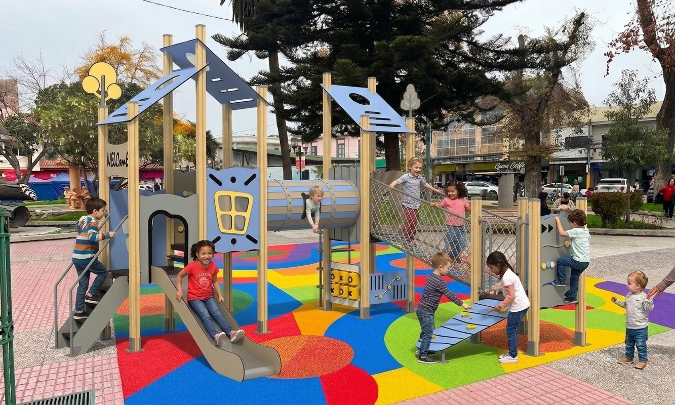 El 54% de los ni&ntilde;os votaron a las Torres Azules como sus juegos infantiles para la Plaza de Quillota