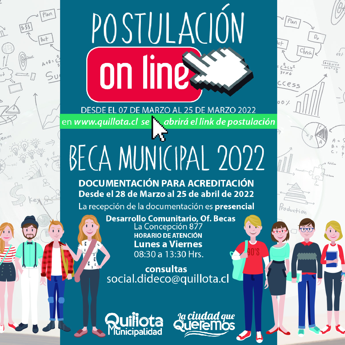 ¡Atención estudiantes de Quillota! Comienza el proceso de postulación para obtener la Beca Municipal de Educación Superior
