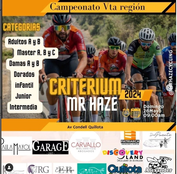 Club de Ciclismo Mr. Haze Quillota organizará importante competencia a nivel regional por Avenida Condell.